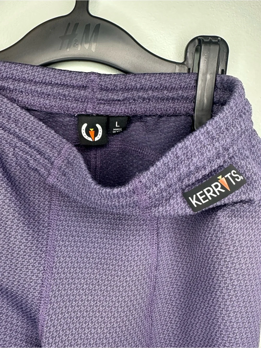 Kerrits Kids Fleece Lite II Knee Patch Riding Tights Equestrian Purple Grey